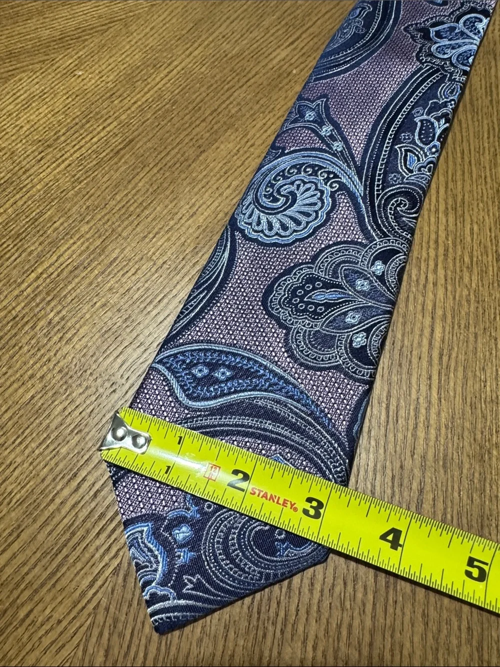 NEW Jos. A. Bank mens purple blue paisley 100% silk neck tie NWT